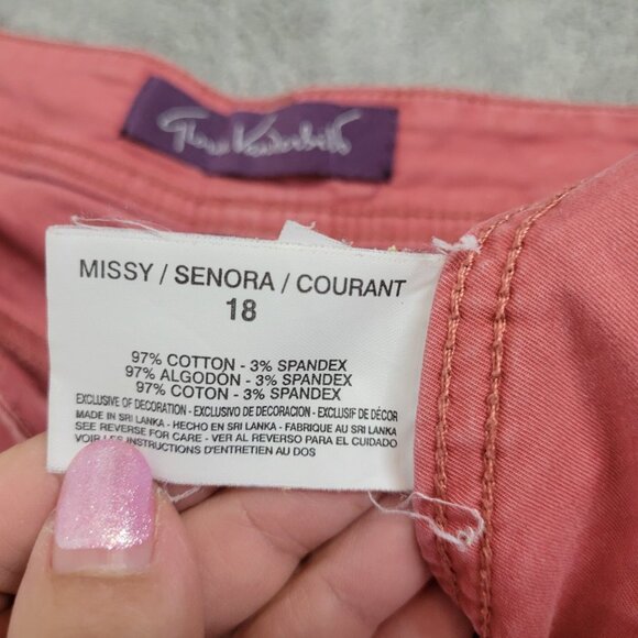 Gloria Vanderbilt Womens Shorts Pink Denim 18 Plus Cotton Blend Zip Fly SHO24E - Picture 10 of 10